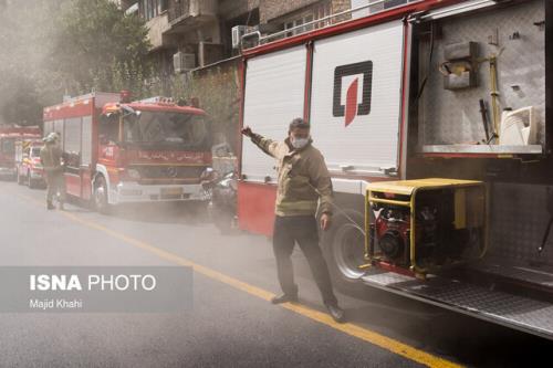 حریق در یک مرکز درمانی در خیابان برادران مظفر تهران